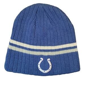 Indianapolis Colts NFL Knit Beanie Hat –Adult OSFM –Blue –Embroidered Logo – EUC